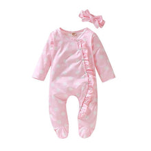 Load image into Gallery viewer, Baby Girl Jumpsuit + Headband
