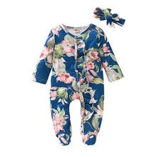 Load image into Gallery viewer, Baby Girl Jumpsuit + Headband
