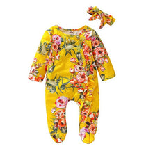 Load image into Gallery viewer, Baby Girl Jumpsuit + Headband
