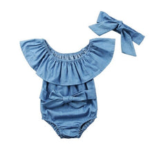 Load image into Gallery viewer, Baby Girls Jumpsuit With Headband
